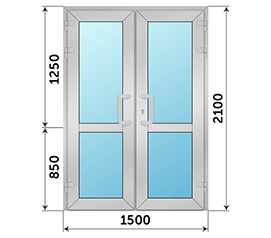 Двухстворчатая дверь остекленная AGS 1500x2100