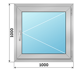 Одностворчатое окно NEWTEC 1000x1000