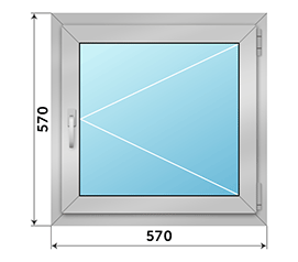 Одностворчатое окно Realit 570x570