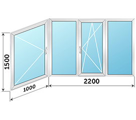 Окно на балкон NEWTEC 3200x1500