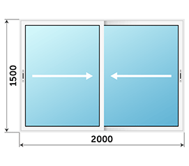 Двухстворчатое окно Provedal 2000x1500