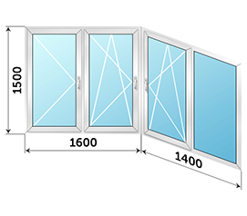 Окно на лоджию NEWTEC 3000x1500