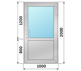 Одностворчатая дверь со стеклом NEWTEC 1000x2000