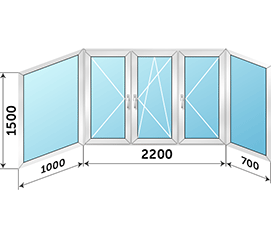 Окно на балкон NEWTEC 3900x1500