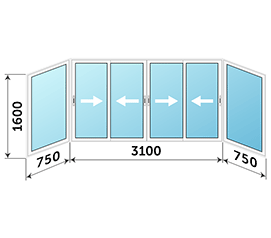 Окно на лоджию NEWTEC 4600x1600
